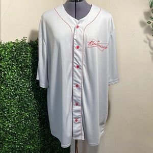 Budweiser Gray Baseball Shirt Sz 2X